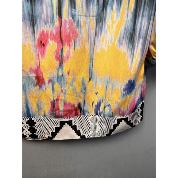 Twelfth Street By Cynthia Vincent Silk Dress Womens Medium Watercolor Blue‎ Zip - Picture 8 of 8